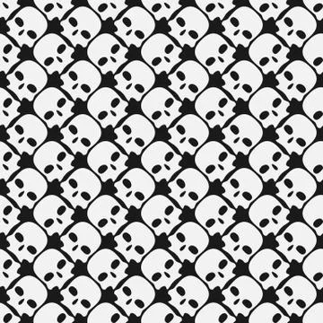 Skulls seamless pattern, vector background with crazy sculls for textile prints Illustrazione stock