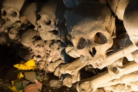 Skulls Skulls in Fontanel cemetery, Sanità quarter Naples Copyright: xZoon.. Stock Photos
