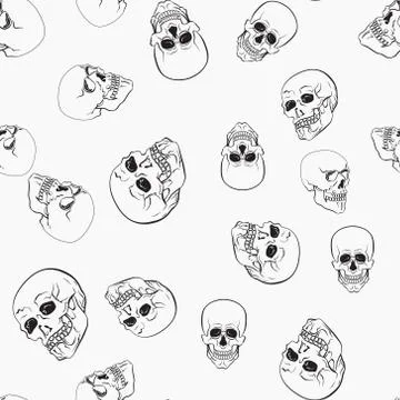 Skulls vector pattern or seamless texture イラスト素材