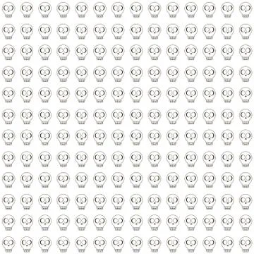 Skulls on white background - seamless pattern. Vector vivid collection with s Stock Illustration