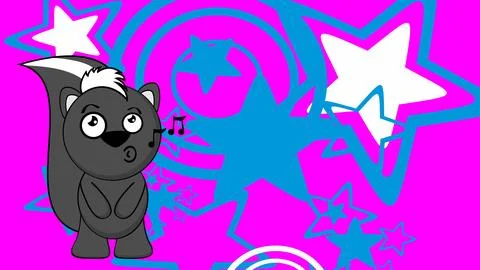 Skunk cartoon background1 Stock Illustration