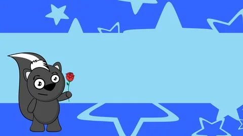 Skunk cartoon background7 Stock Illustration