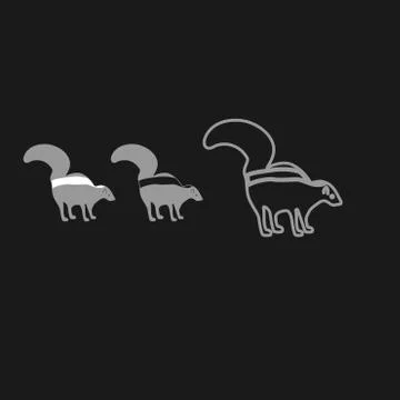 Skunk icon. Grey set . Stock Illustration