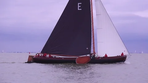Skutje or Eernewoude to the finish. Stock Footage 120677687