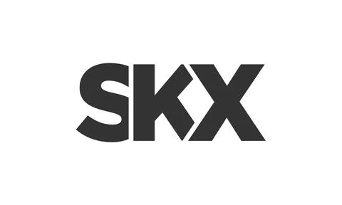 SKX logo design template with strong and modern bold text. Initial based ve.. Stock Illustration