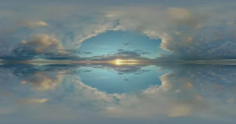 Sky 360 equirectangular hdr spherical mirror, panoramic clouds environment map Stock Footage 167960140