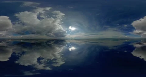 Sky 360 equirectangular hdr spherical mirror, panoramic clouds environment map Video stock 168194866