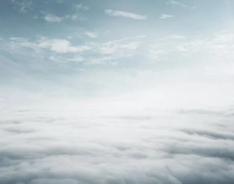 Sky above the clouds background with copy space Stock Photos