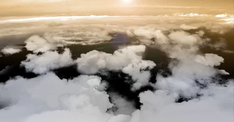 Sky Above Clouds With  Orange Flare Video stock 79547895