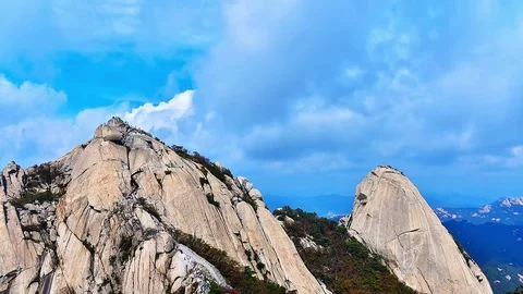 The sky after the big strom on baegundae mountain at bukhansan Video stock 74468784