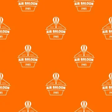 Sky air balloon pattern vector orange Stock Illustration