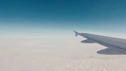 Sky Airplane And Wings Clouds Background Stock Footage 339971731