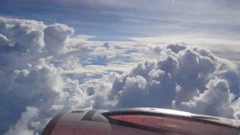 Sky from airplane fly over cloud in summer sunny day Stock Footage 145800158