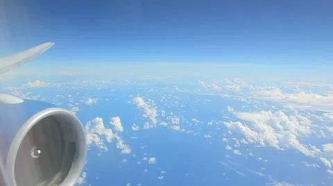 Sky from the airplane window Stock Footage 8926596