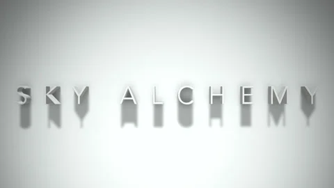 Sky alchemy 3D title animation with shadows on a white background Video stock 297217058