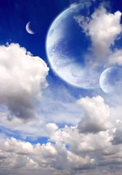 Sky in alien planet Stock Illustration