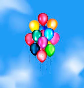 Sky and balloons Illustrazione stock