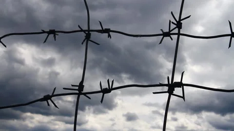 Sky and Barbed Wire Stock Footage 62555601