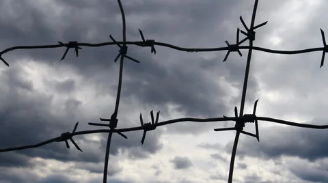 Sky and Barbed Wire Stock-Footage 62556491