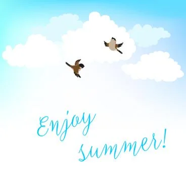 Sky and birds Stock Illustration