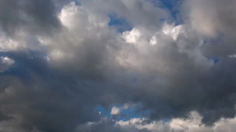 Sky and black cloud. Dark grey storm clouds. Dramatic sky. lighting in dark Stock Footage 222987405