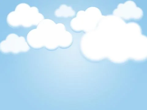 Sky and cartoon clouds background with copy space Stock Illustration