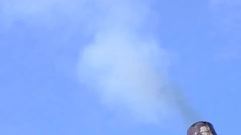 Sky and chimneys and burning smokes Stock Footage 153957355