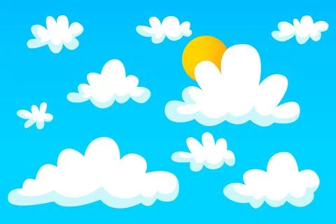 Sky and Cloud Background Wallpaper Drawing Stock Illustration