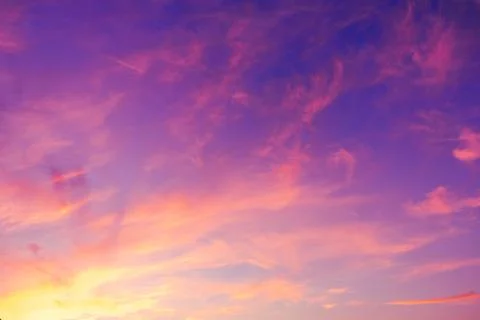 Sky and cloud in bright rainbow colors and Colorful smooth sky in dusk backgr Foto stock
