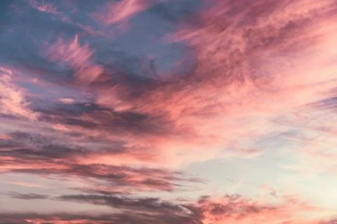 Sky and cloud in bright rainbow colors and Colorful smooth sky in dusk backgr Stock Photos