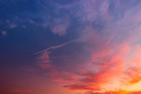 Sky and cloud in bright rainbow colors and Colorful smooth sky in dusk backgr Stock Photos