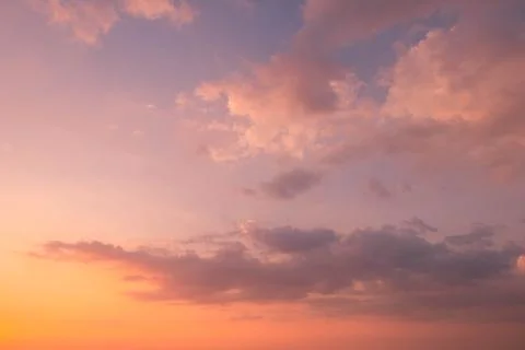 Sky and cloud in bright rainbow colors and Colorful smooth sky in dusk Stock Photos