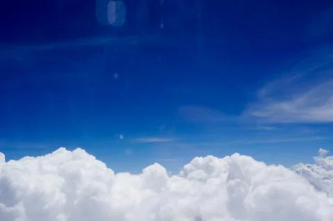 Sky and cloud  from the window of an airplane. Foto stock