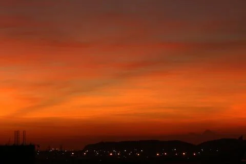 Sky and clouds after sunset,twilight sky background. Stock Photos