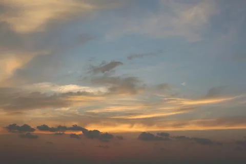 Sky and clouds after sunset,twilight sky background. Stock Photos
