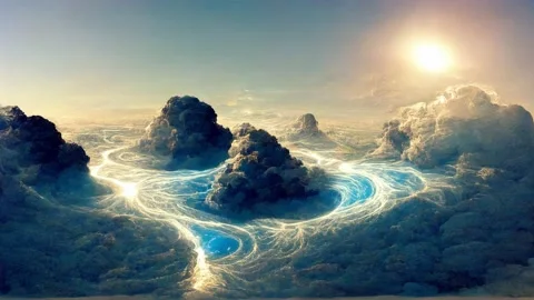 Sky and Clouds, Animation Loop Stock Footage 208102398