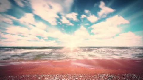 Sky and clouds on a background of sea sunset Stock Footage 181891802