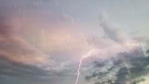 Sky and clouds background on a thunderstorm day in the morning of rainy season Stock Footage 307125448