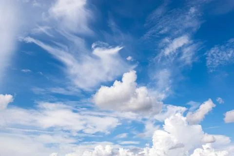 Sky and clouds with clear blue sky for background , backdrop Stock Photos