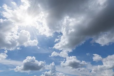 Sky and clouds daylight sun background Stock Photos
