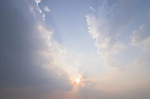 The sky and clouds in the daytime are beautiful. Stock Photos