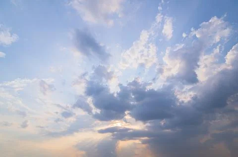 Sky and clouds, evening light Foto stock
