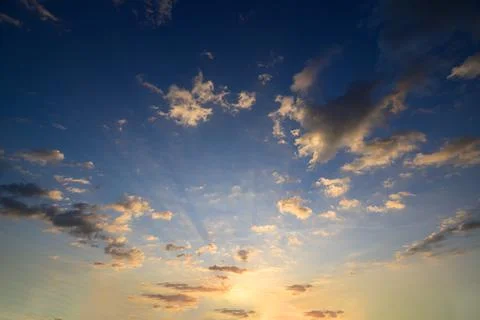 Sky and clouds in the evening Stock Photos