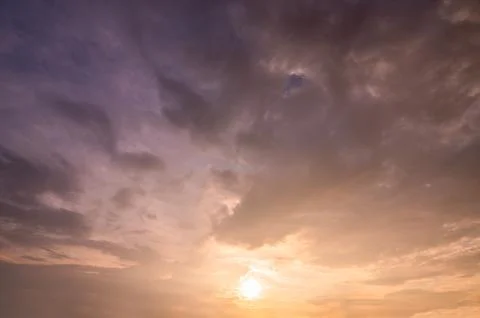 Sky and clouds In the evening sunset time Stock Photos