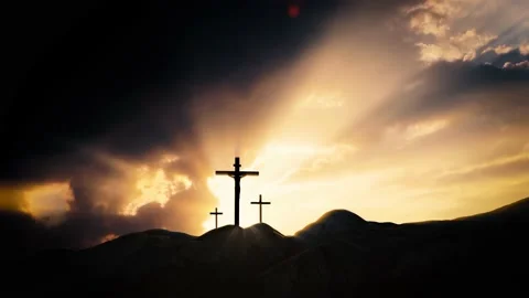 Sky and Clouds Jesus Christ's Suffering, Death and Resurrection Cross Stock Footage 231743390