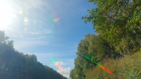 Sky and Clouds over British Cities of England During Car Drive Stock Footage 319575718