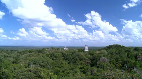 Sky and clouds over the pyramids of Tikal-timelapse Stock-Footage 33731836