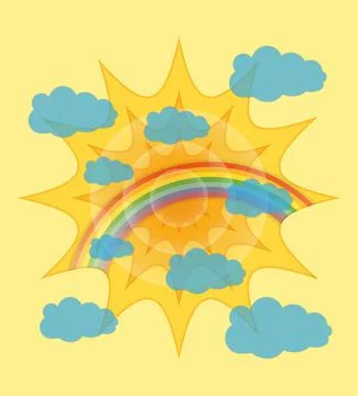 Sky and clouds paper cut art banner vector illustration Illustrazione stock