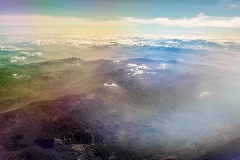 Sky and clouds from a plane over Montenegro 写真素材