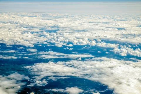 Sky and clouds from a plane over Spain 库存照片